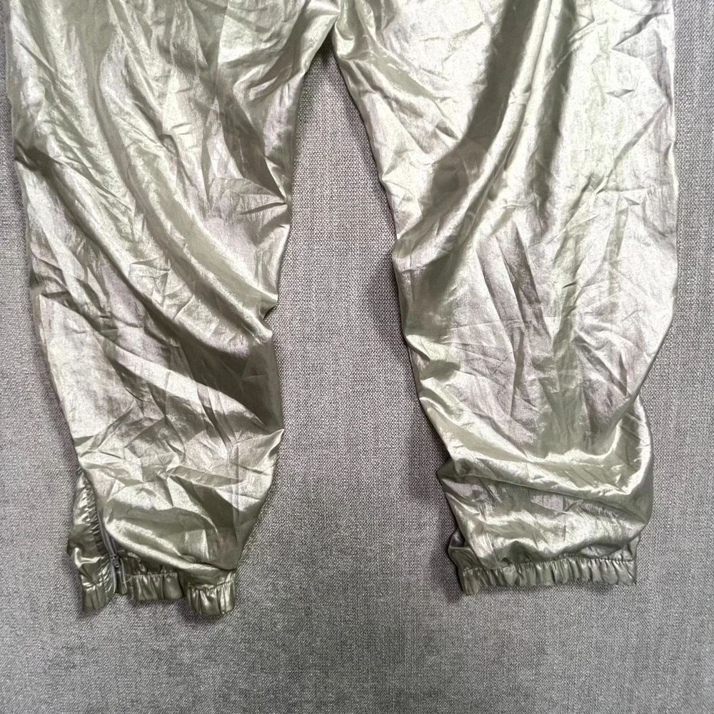 Ixspa by Jamie Sadock Windbreaker Pants Mens Large Metallic Silver Tapered Leg